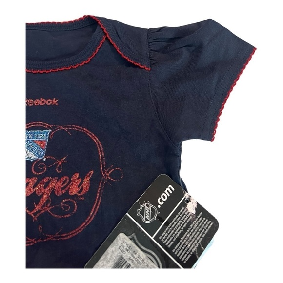 NEW NHL Rangers Girls Onesie with Team Logo and Ruffle Trim Hockey size 3/6 mos - Picture 6 of 8